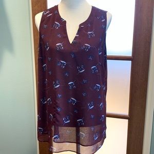 Cabi maroon sleeveless blouse size large